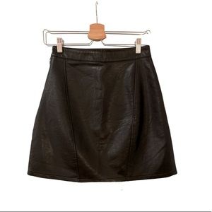 Black Vegan Leather Skirt